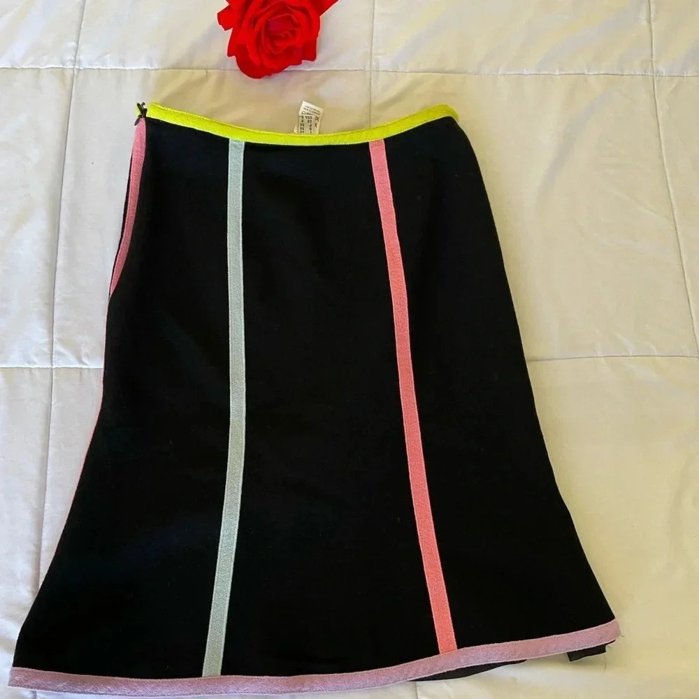 Moschino Black Mini Skirt with Yellow and Pink Accents - Picture 5 of 9